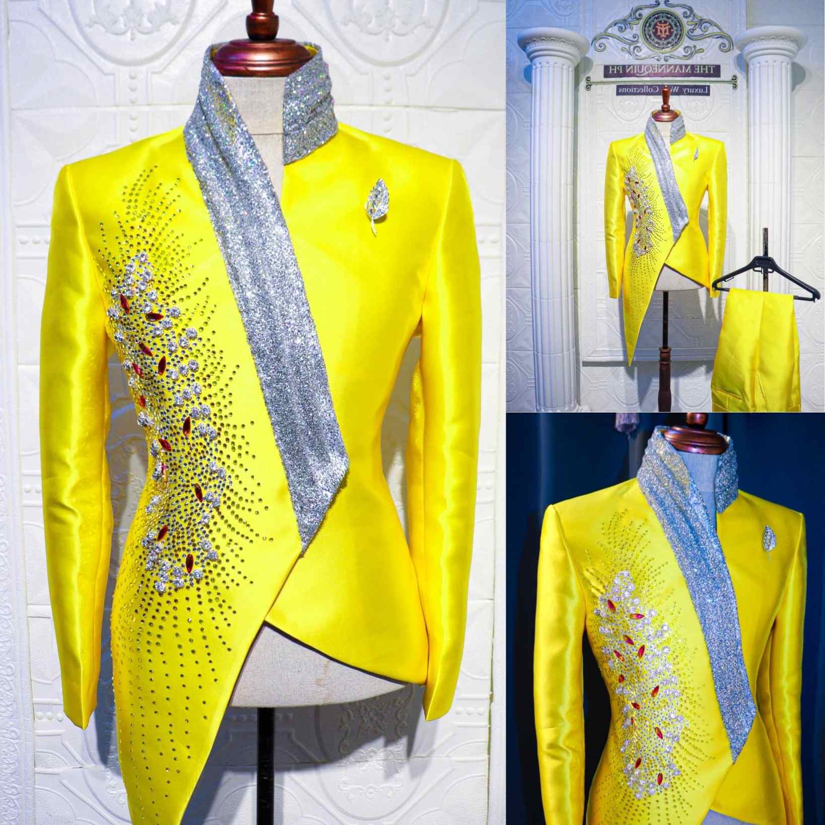 Formal Wear For Men Yellow - Mode Gele Bruiloft Smoking Unieke 2-delige