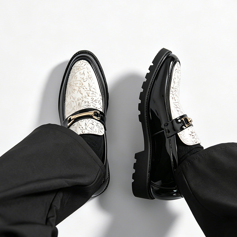 Heren tweekleurige bamboe prin - Men Formal Wear Shoes recensie en prijs