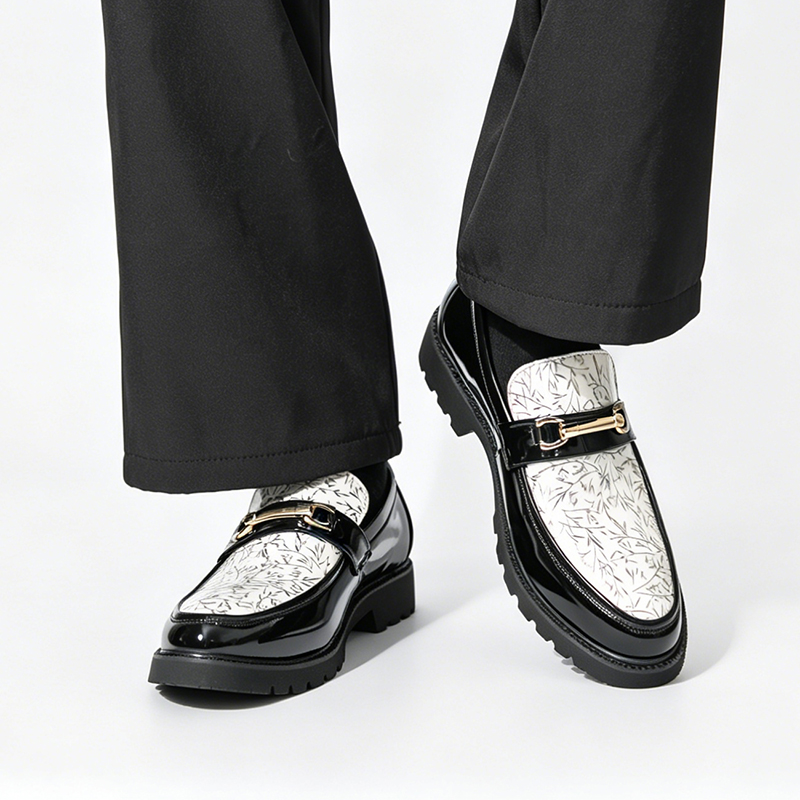 Heren tweekleurige bamboe prin - Men Formal Wear Shoes recensie en prijs