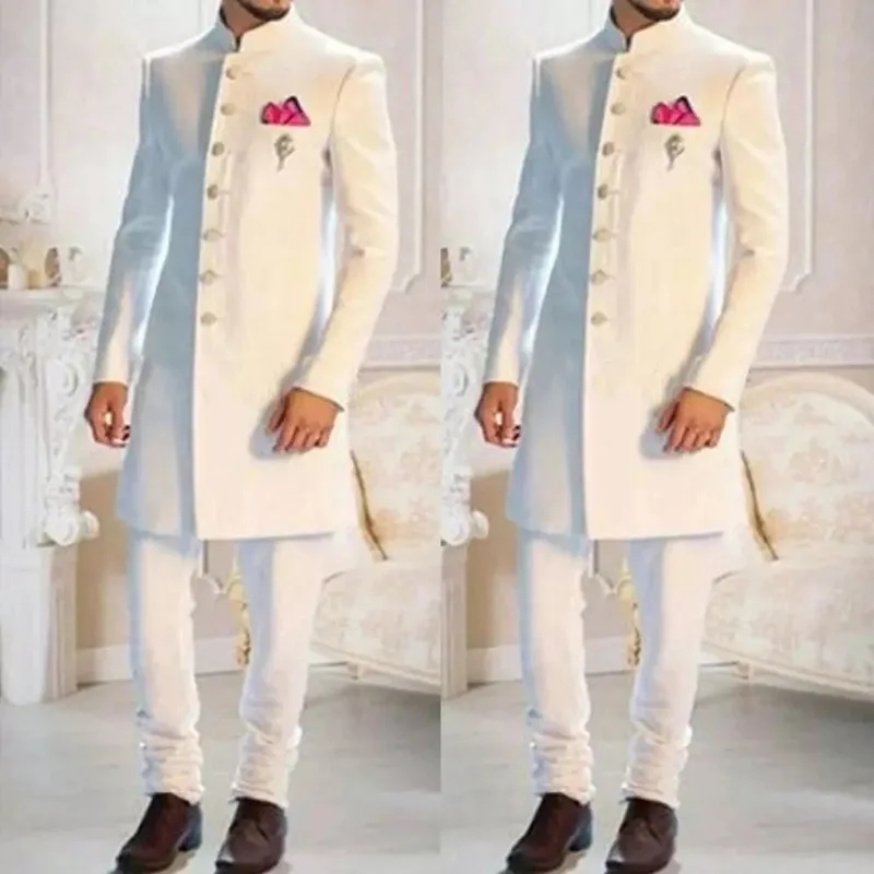 Modeontwerp Witte Staande Kraa - Men Formal Wear Indian recensie en prijs