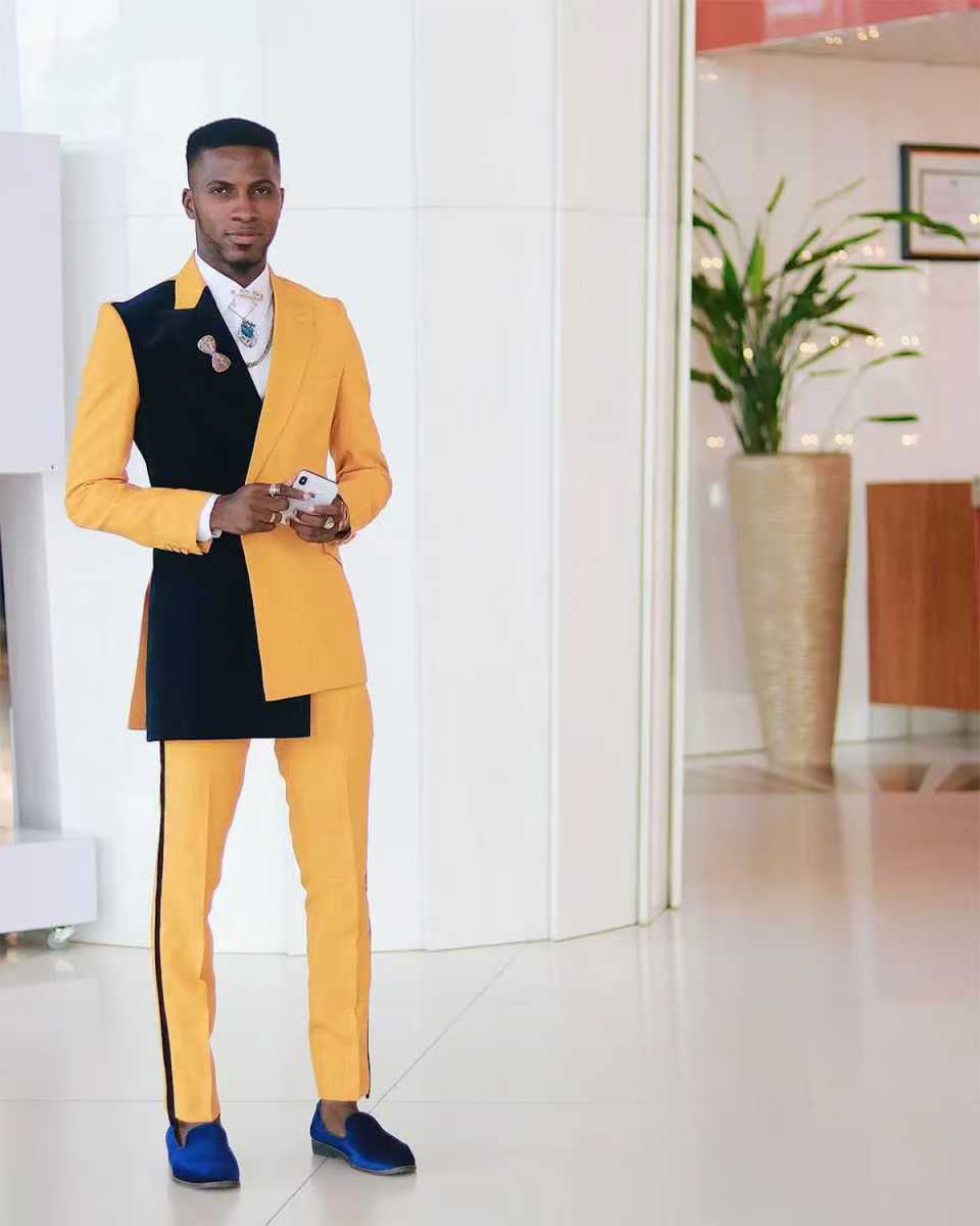 Zwart Geel Mannen Pak Set 2-de - Formal Wear For Men Yellow recensie en prijs