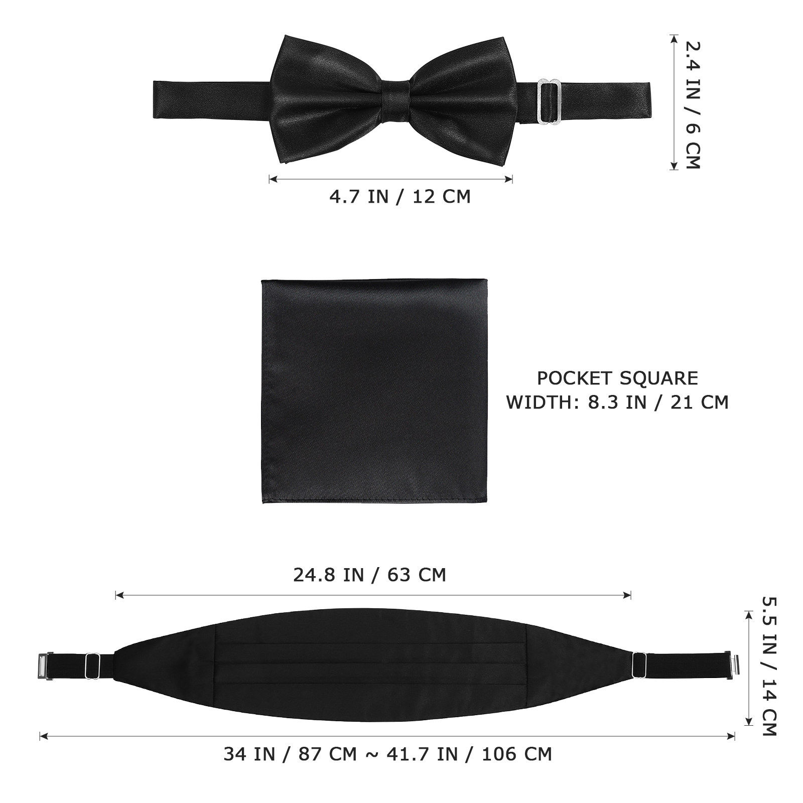 1 Set Premium Polyester Cummer - Men'S Formal Wear Bow Ties recensie en prijs