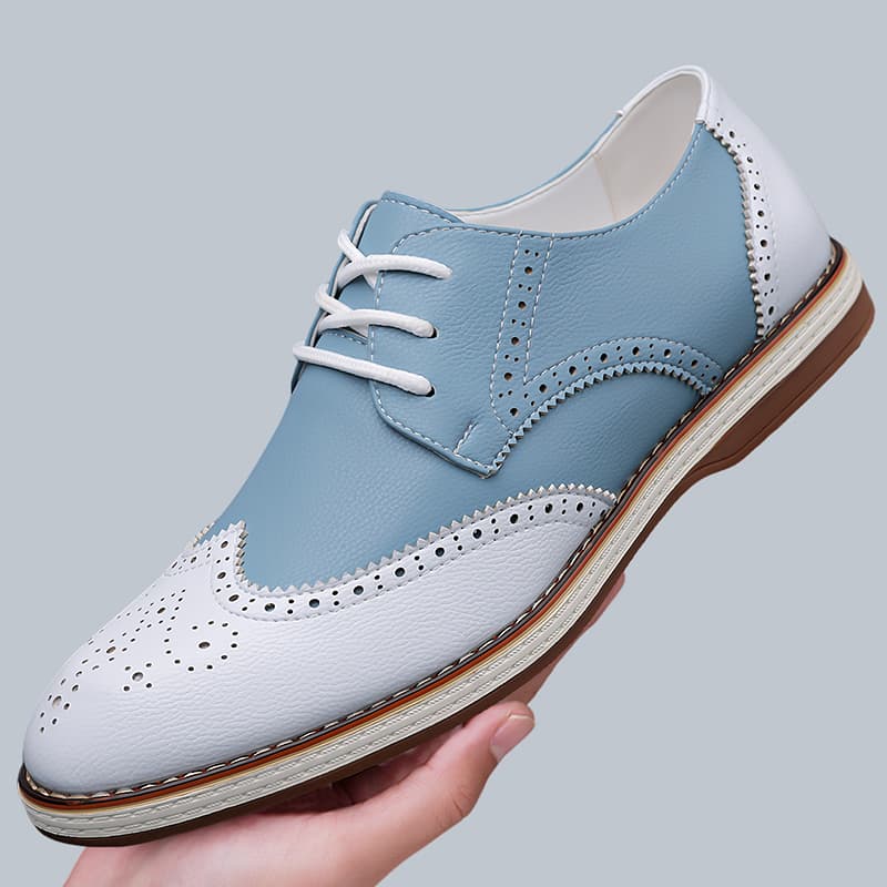 Heren Wit Blauw Tweekleurige B - Men Formal Wear Shoes recensie en prijs