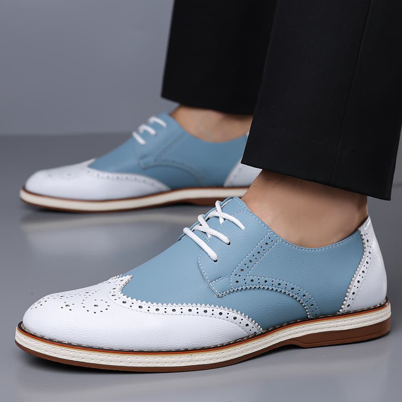 Heren Wit Blauw Tweekleurige B - Men Formal Wear Shoes recensie en prijs
