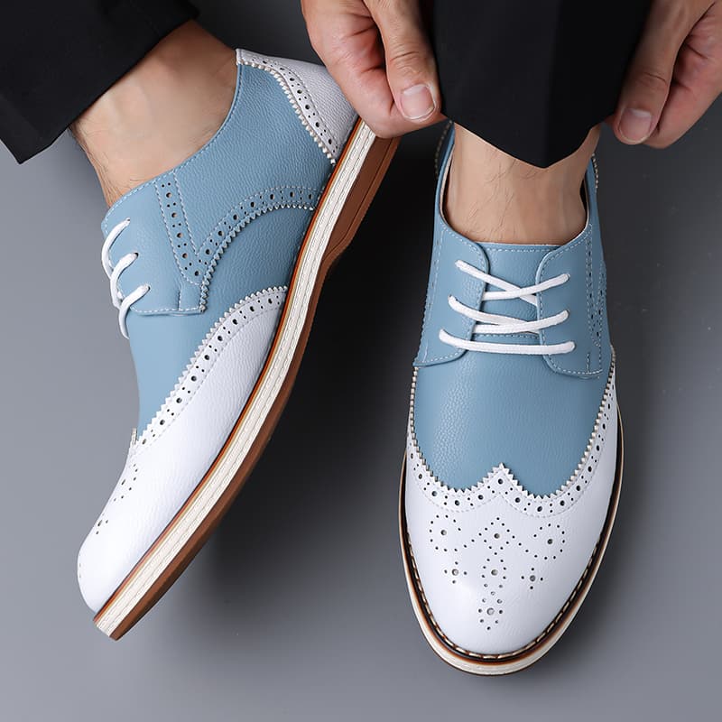 Heren Wit Blauw Tweekleurige B - Men Formal Wear Shoes recensie en prijs