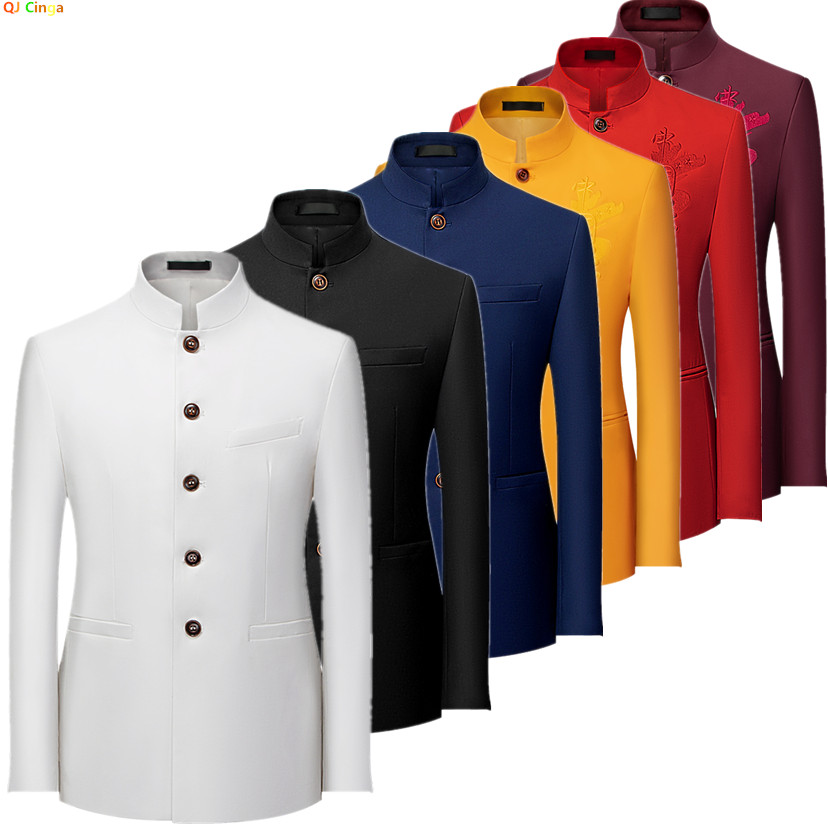 2026 Heren Chinees Stijl Lange - Formal Wear For Men Yellow recensie en prijs