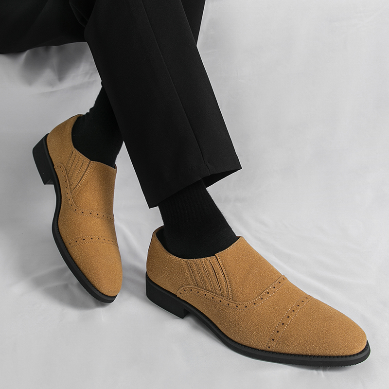 Retro Heren Loafers Zwart Geel - Formal Wear For Men Yellow recensie en prijs