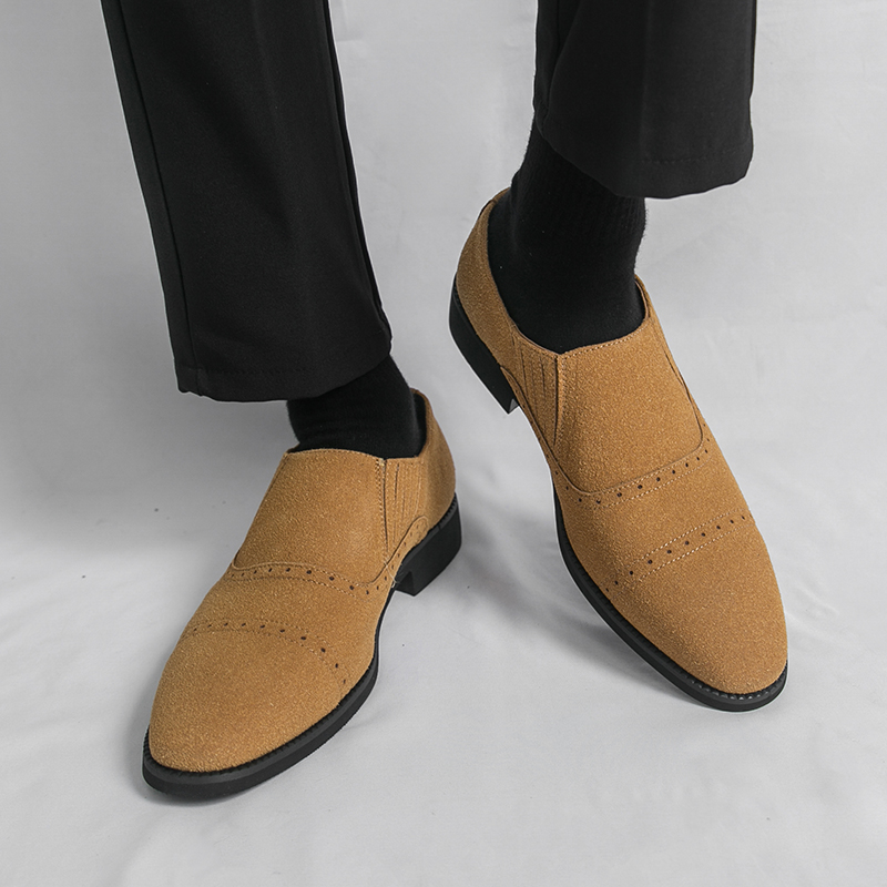 Retro Heren Loafers Zwart Geel - Formal Wear For Men Yellow recensie en prijs