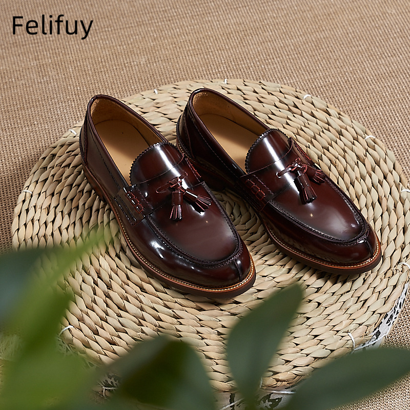 Nieuwe bruine heren platte loa - Men Formal Wear Shoes recensie en prijs