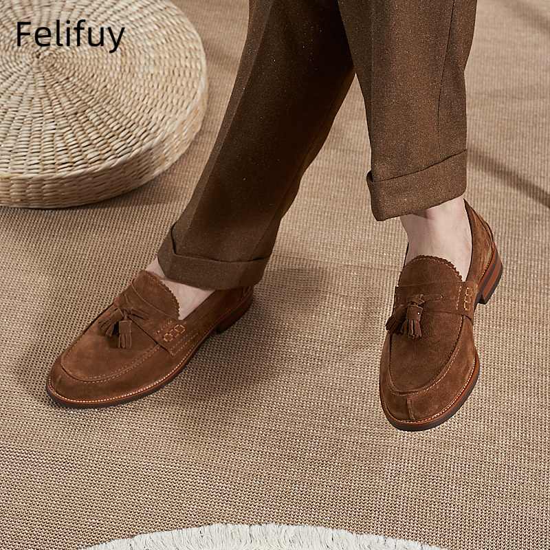 Nieuwe bruine heren platte loa - Men Formal Wear Shoes recensie en prijs