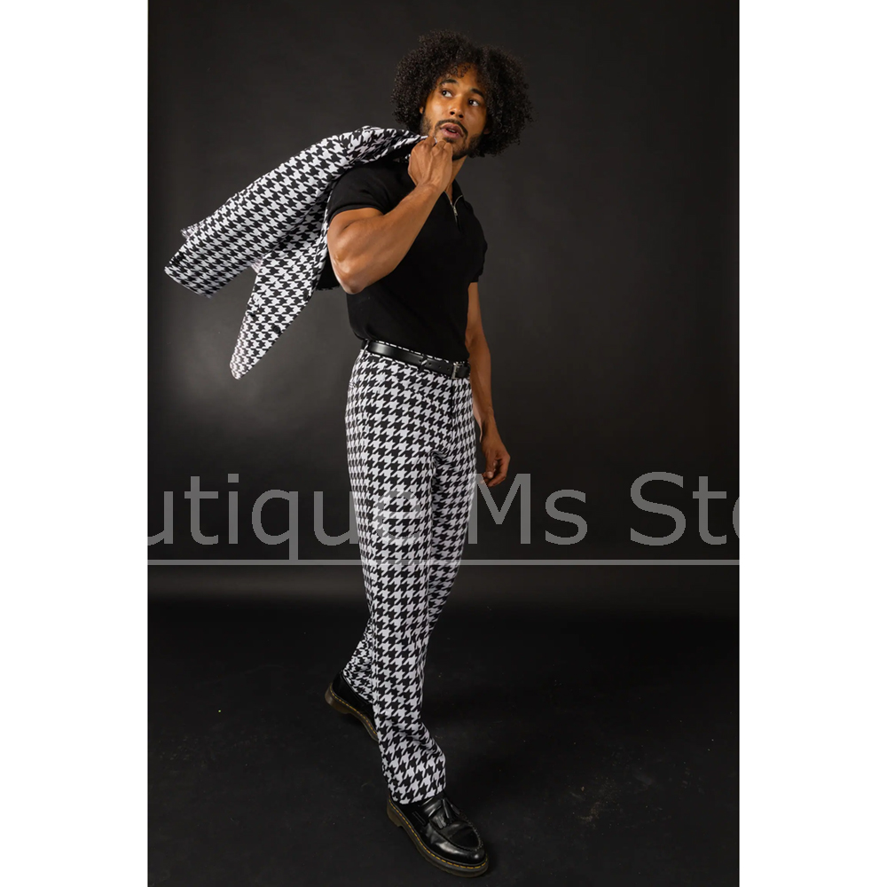 Zwart Wit Houndstooth Herenpak - Men Formal Wear Fashion recensie en prijs