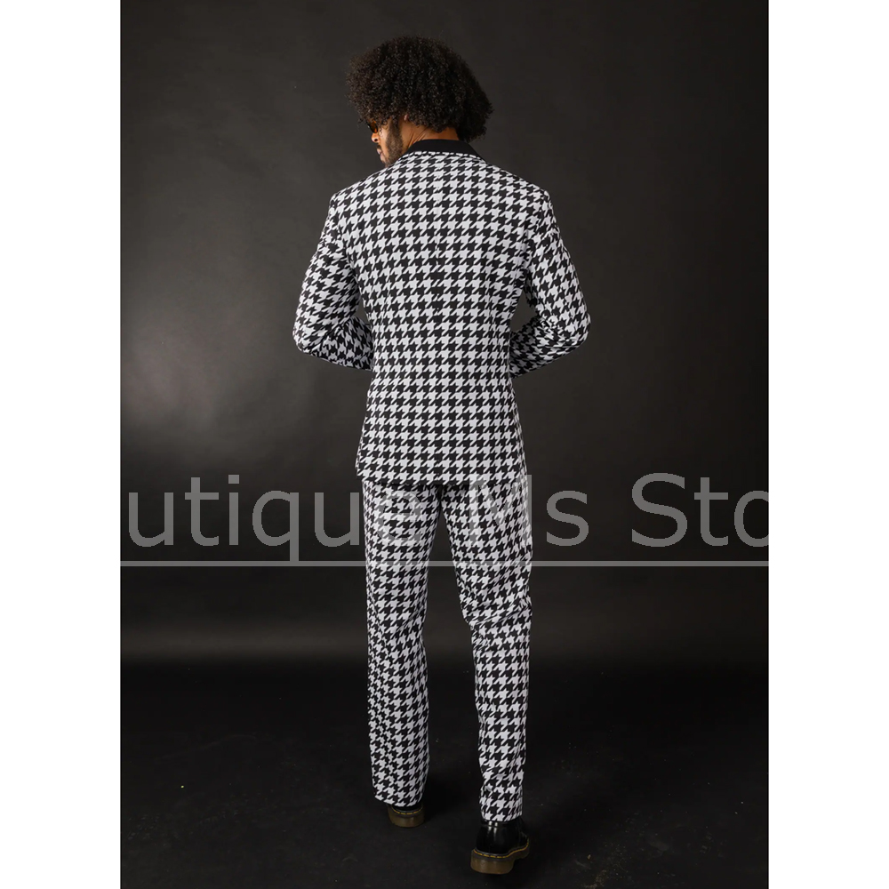 Zwart Wit Houndstooth Herenpak - Men Formal Wear Fashion recensie en prijs