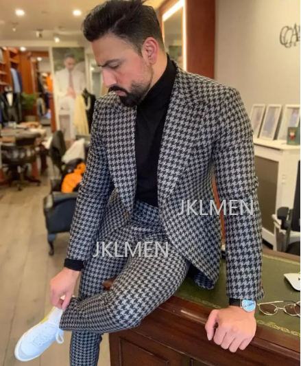 Houndstooth Herenpakken 2 Stuk - Men'S Vintage Formal Wear recensie en prijs