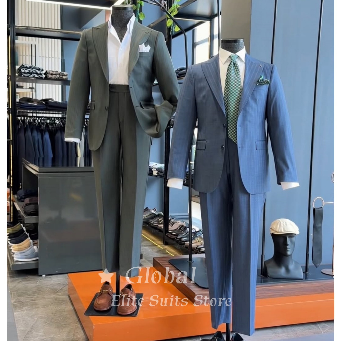 Vintage Heren Twee Knoops Blau - Men'S Vintage Formal Wear recensie en prijs
