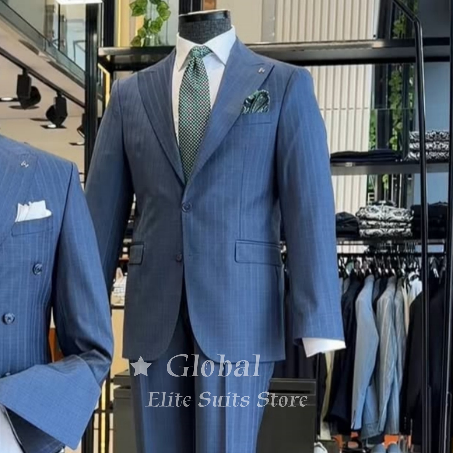 Vintage Heren Twee Knoops Blau - Men'S Vintage Formal Wear recensie en prijs